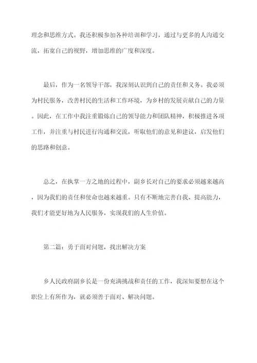 乡人民政府副乡长自我剖析