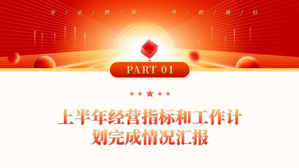 红色科技风企业年中工作总结大会ppt模板年中总结年会