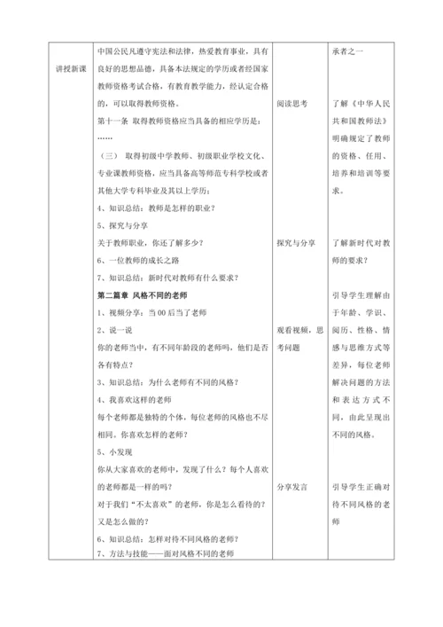 【核心素养目标】6.1走近老师 教案