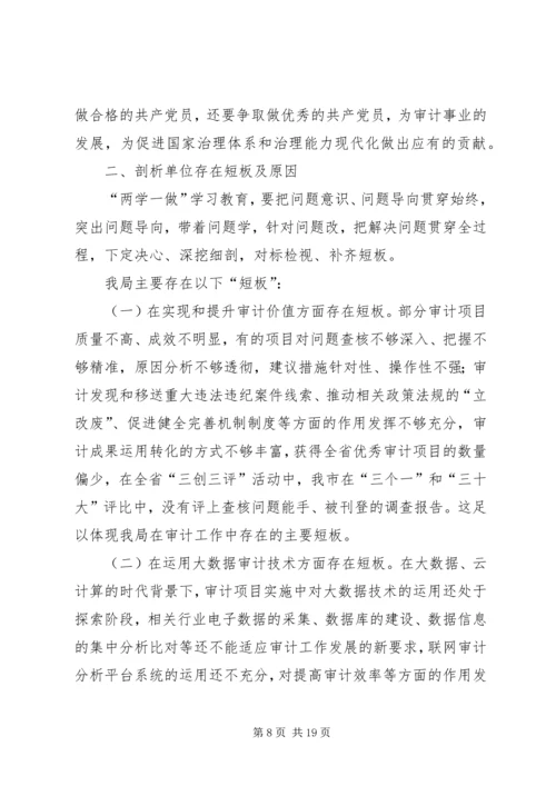 审计局两学一做党课讲稿范文两篇.docx