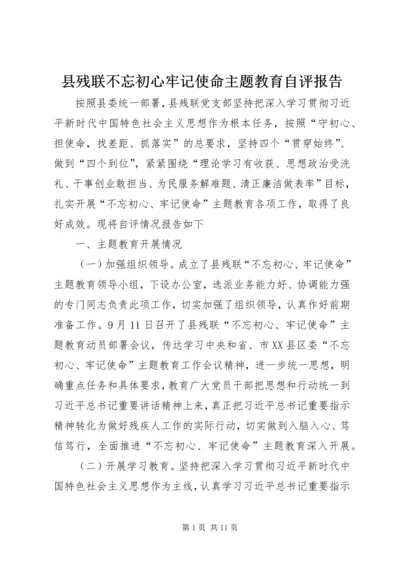 县残联不忘初心牢记使命主题教育自评报告.docx