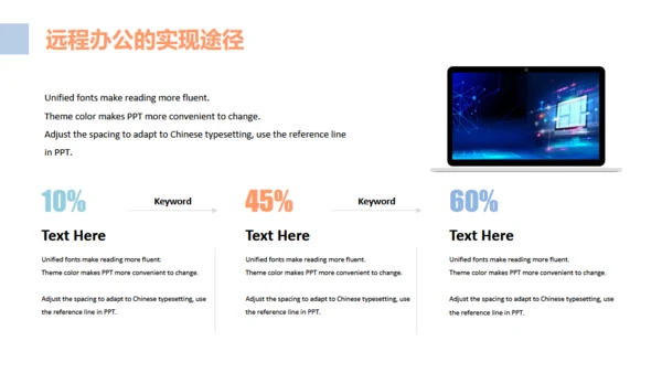 互联网PC电脑远程办公通用PPT模板