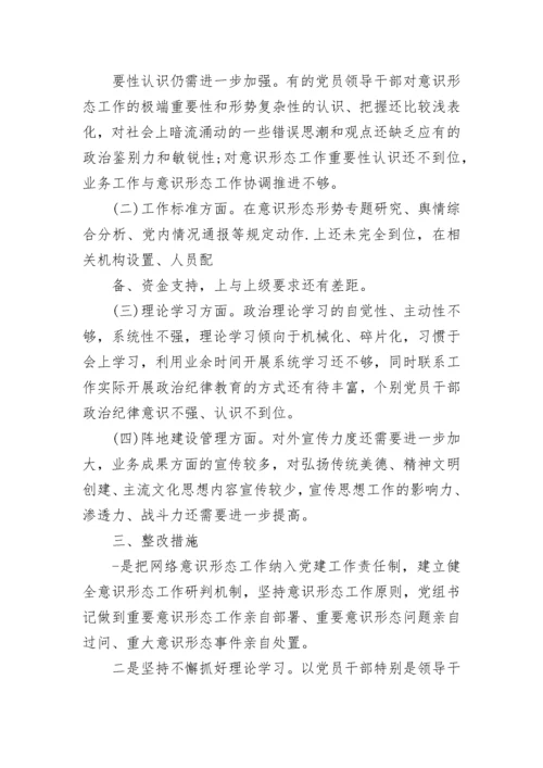 网络意识形态工作自查报告 网络意识形态工作责任制自查报告.docx