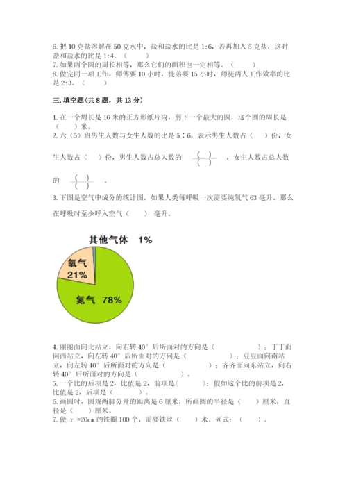 2022人教版六年级上册数学期末考试卷附参考答案【突破训练】.docx