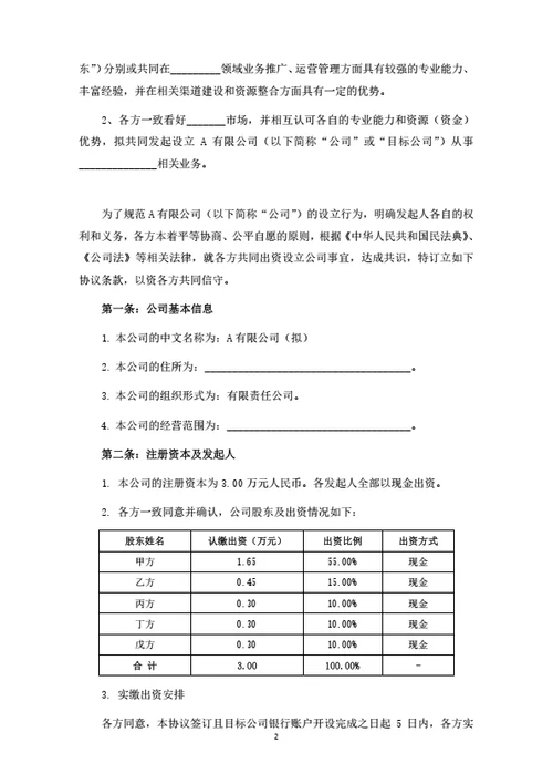 信息科技公司股东投资合作协议