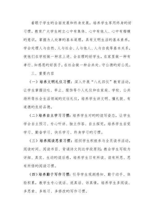 八大习惯养成教育活动方案和总结.docx