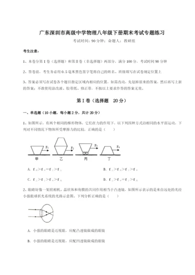 广东深圳市高级中学物理八年级下册期末考试专题练习练习题.docx