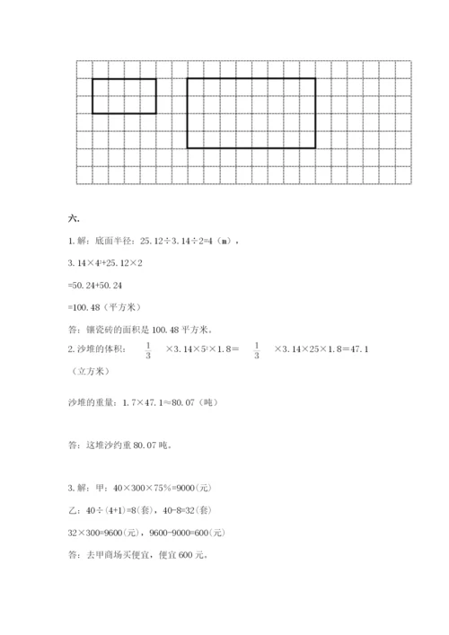 苏教版数学小升初模拟试卷含完整答案【典优】.docx