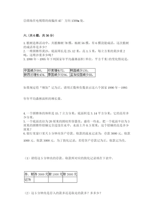 西师大版数学小升初模拟试卷及完整答案【典优】.docx