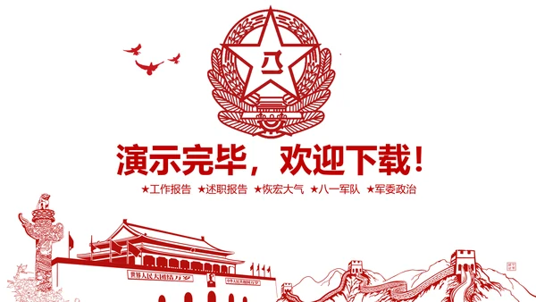 八一军队部队工作汇报动态PPT