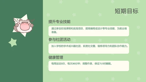 团团猫卡通风学生自我介绍