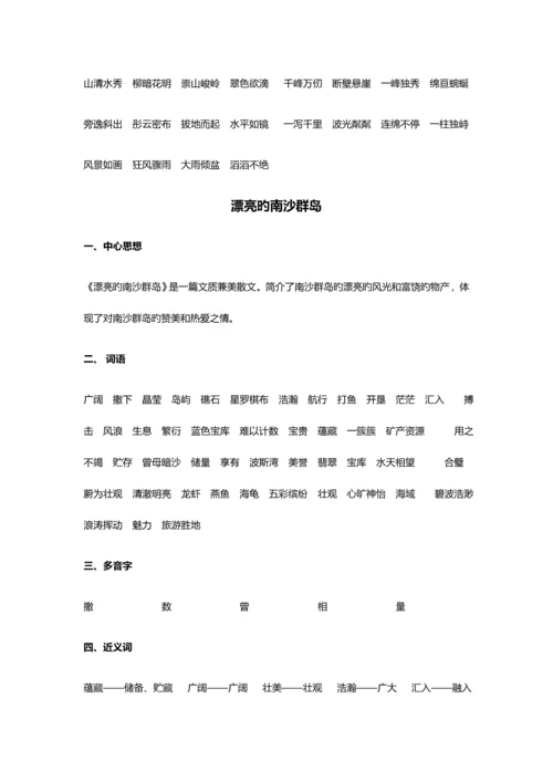 2023年苏教版一到六年级小学语文下册全册复习资料.docx