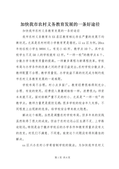 加快我市农村义务教育发展的一条好途径.docx