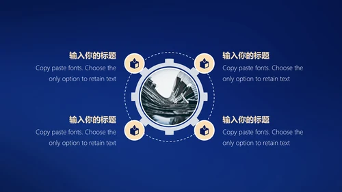 高端蓝金质感商务通用PPT模板