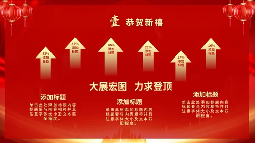 红色喜庆大气中国风企业新年开工大吉PPT