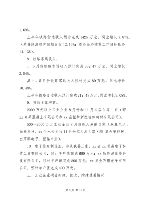 县工业信息化局有关工作情况汇报.docx