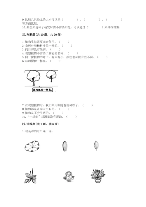 教科版一年级上册科学期末测试卷带解析答案.docx