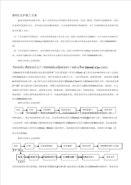 引水隧洞洞内支护的施工设计方案