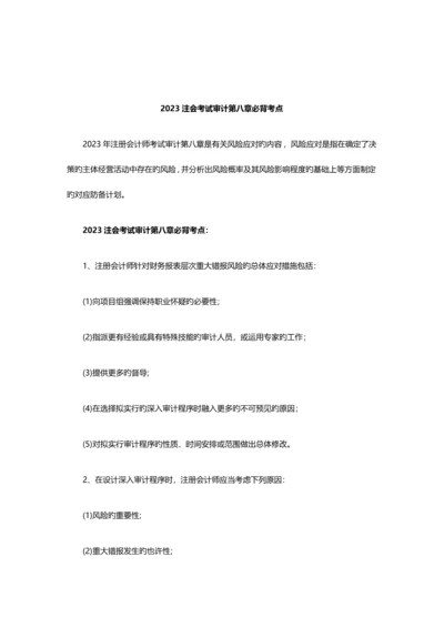 2023年注会考试审计必背考点.docx