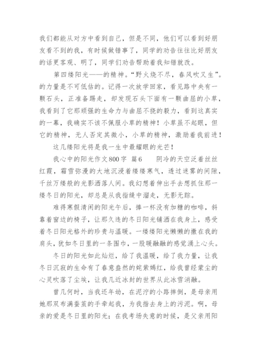 我心中的阳光作文800字.docx