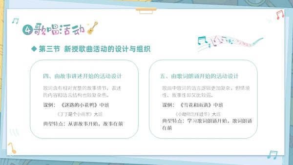 绿色清新卡通儿童学前儿童音乐教育课件PPT幼儿园