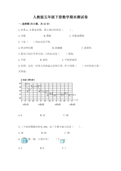 人教版五年级下册数学期末测试卷含答案【b卷】.docx