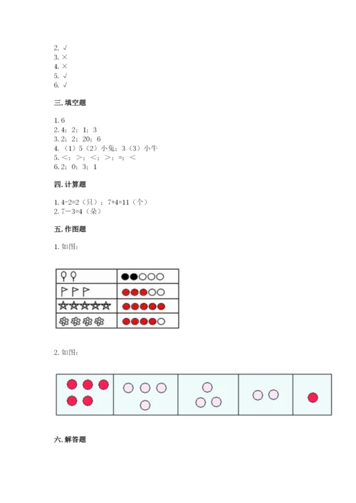 北师大版一年级上册数学期中测试卷附答案【名师推荐】.docx