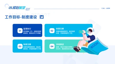 卡通风白色并列关系4项PPT