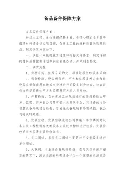 备品备件保障方案.docx