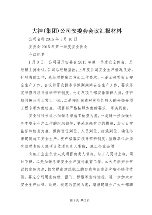 大神(集团)公司安委会会议汇报材料 (3).docx