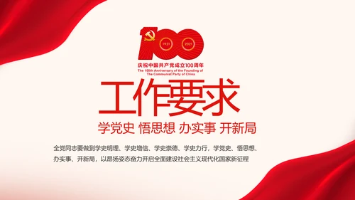 七一党支部党史学习教育工作总结动态PPT模板