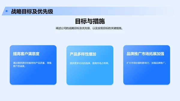 蓝色商务风公司战略规划发布会PPT模板