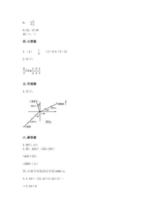 人教版六年级上册数学期末测试卷附答案（综合题）.docx