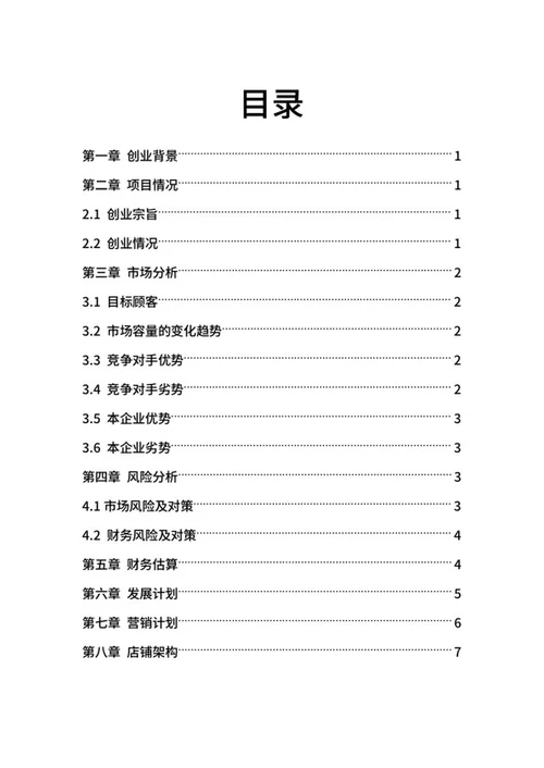 文具店创业计划书word模板