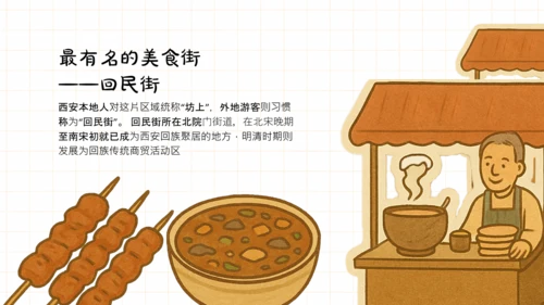 黄色手账卡通风西安旅游攻略