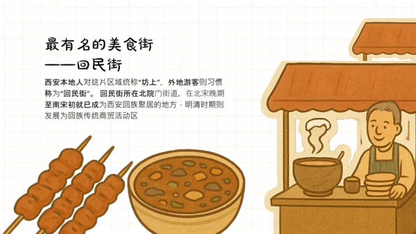 黄色手账卡通风西安旅游攻略