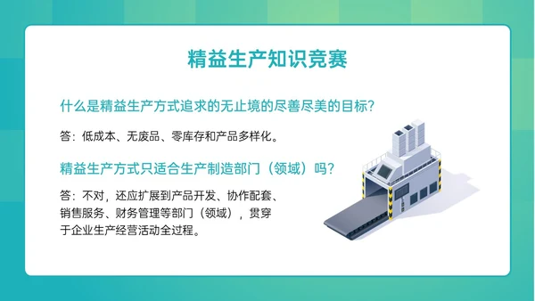 绿色简约精益生产知识竞赛培训PPT课件
