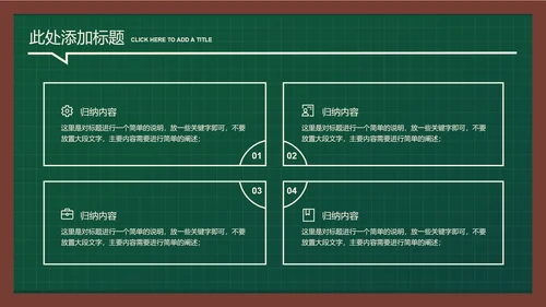 墨绿色简约黑板风教育教学通用PPT演示模板