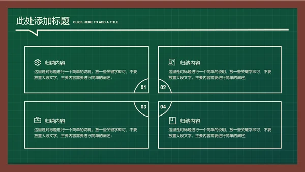 墨绿色简约黑板风教育教学通用PPT演示模板