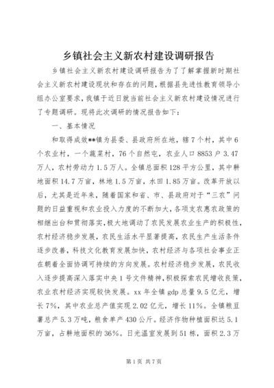 乡镇社会主义新农村建设调研报告.docx