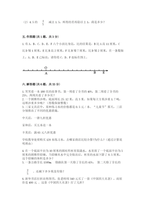 小学六年级下册数学期末卷附答案（预热题）.docx