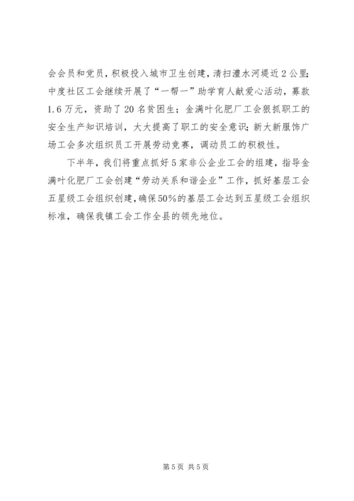 乡镇联合工会上半年工作总结.docx