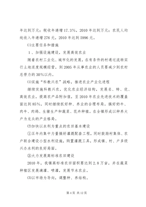 乡镇经济和社会发展第十一五规划纲要.docx