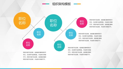简约彩色企业组织架构图合集通用PPT模板