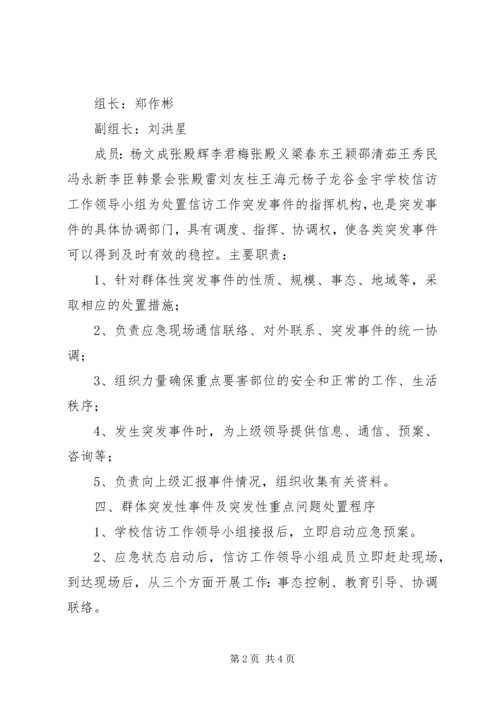 龙王小学信访工作应急预案.docx