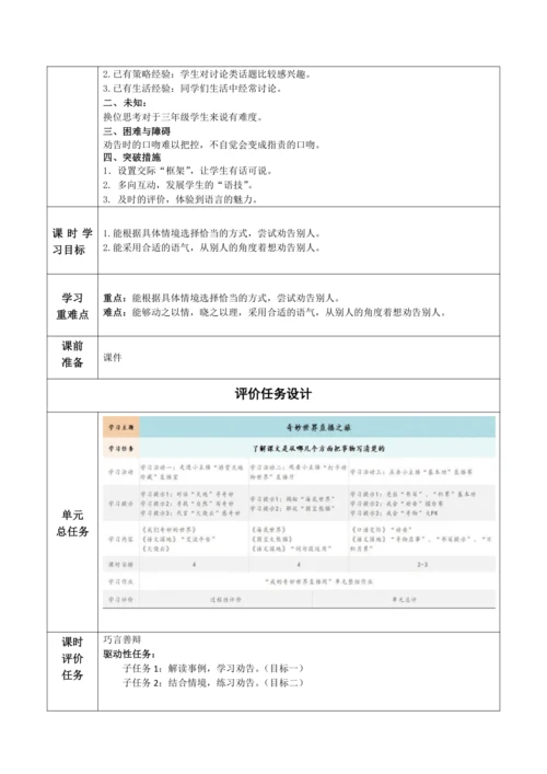 口语交际：劝告