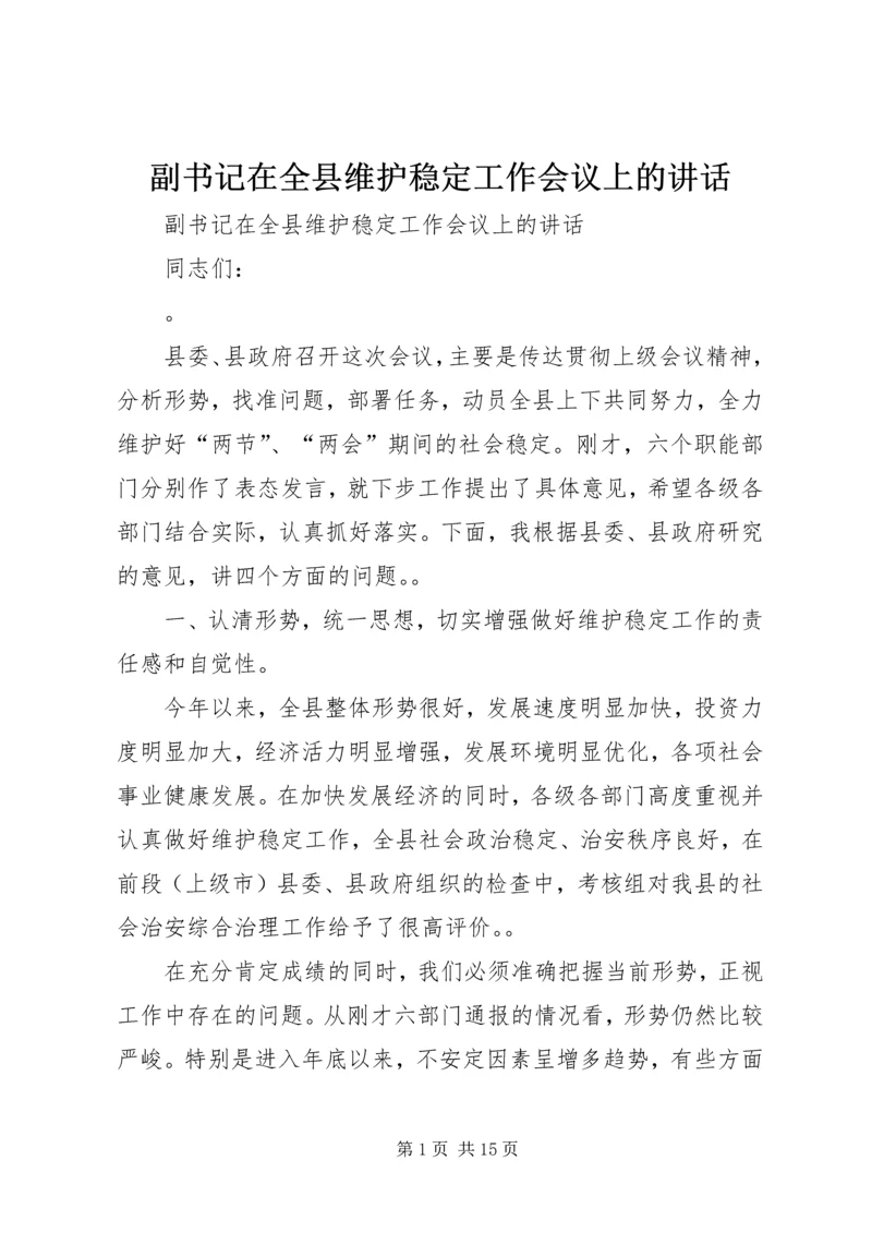 副书记在全县维护稳定工作会议上的讲话 (2).docx