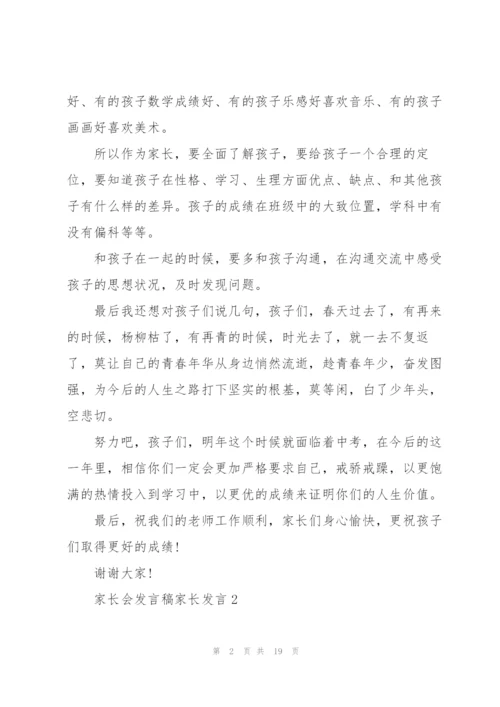 家长会发言稿家长发言简短八篇.docx