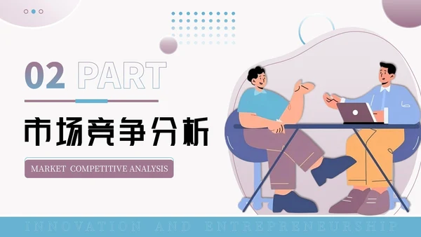 蓝紫色创意风创新创业大赛PPT模板