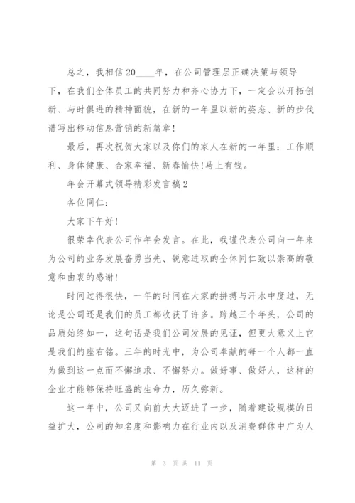 年会开幕式领导精彩讲话稿5篇.docx